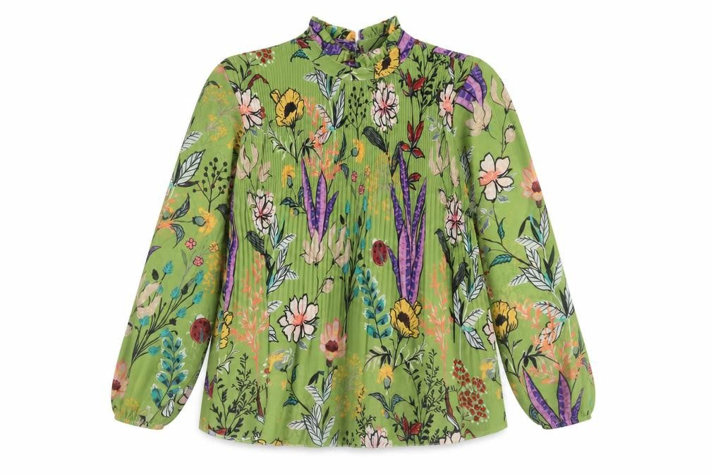 Womens UK Size S Preworn Green Jersey Blouse