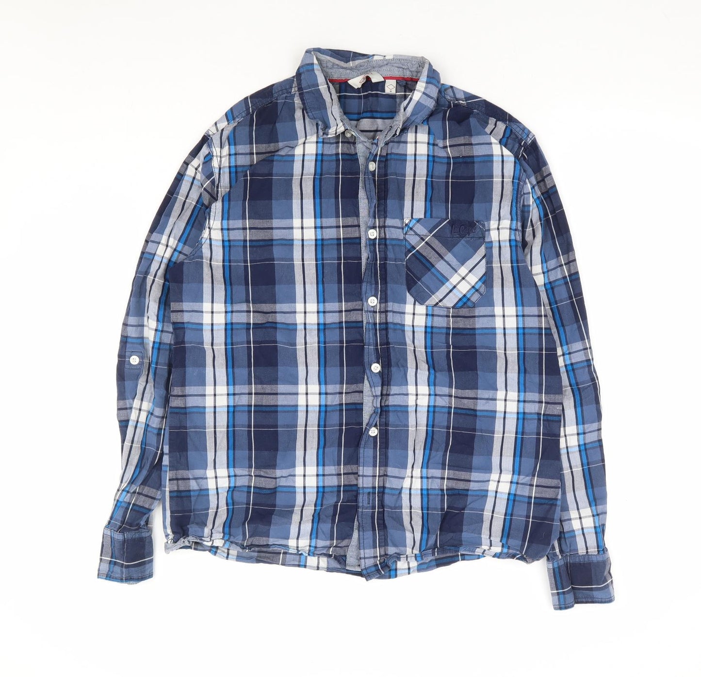 Mens UK Size M Lee Cooper Blue  Button-Up Long Sleeve Casual Shirt