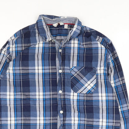 Mens UK Size M Lee Cooper Blue  Button-Up Long Sleeve Casual Shirt
