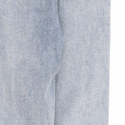 Topshop Womens Blue Cotton Skinny Jeans Size 25 in L26 in Regular Zip - Ankle Grazer