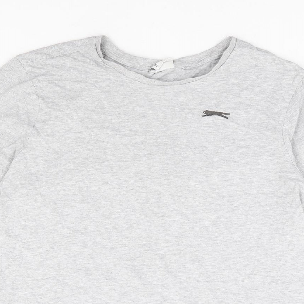 Womens UK Size M Slazenger Grey Basic T-Shirt
