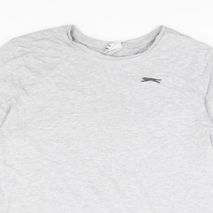 Womens UK Size M Slazenger Grey Basic T-Shirt