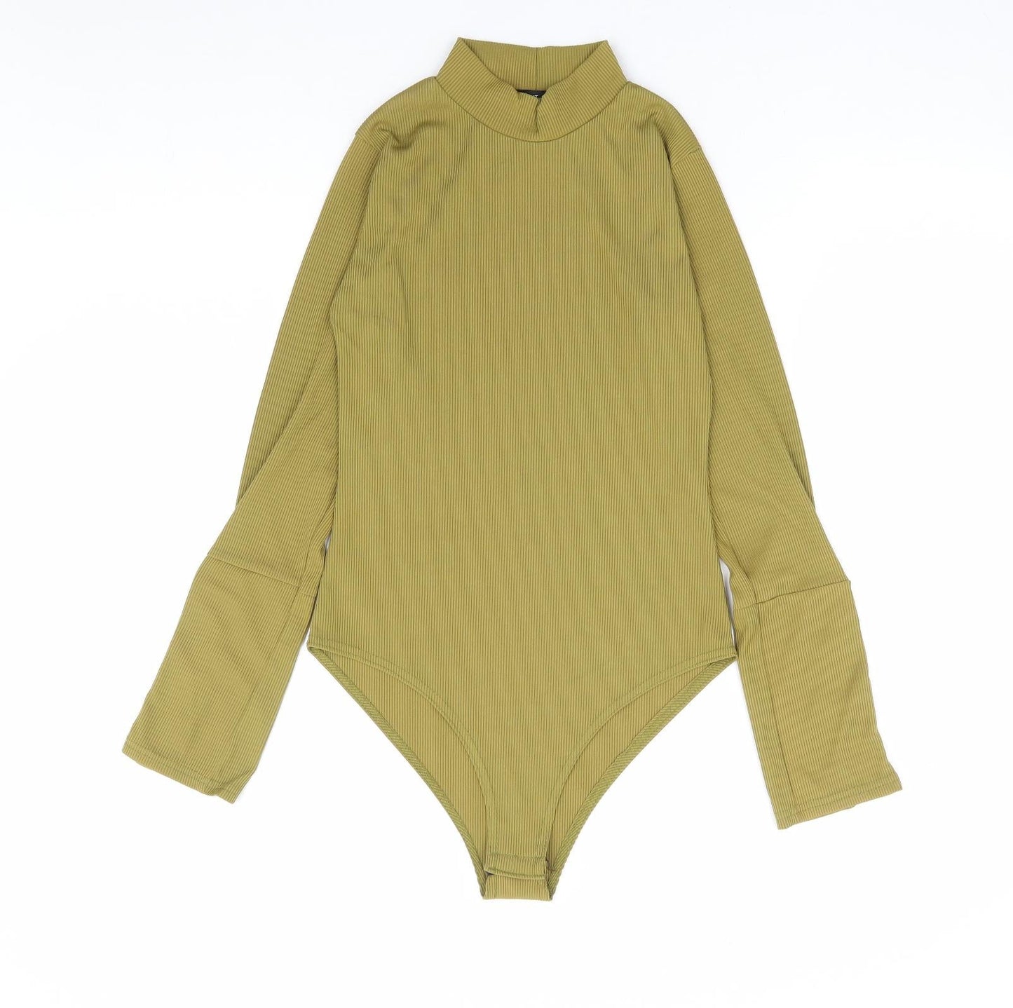 I SAW IT FIRST Womens Green Polyester Bodysuit One-Piece Size 6 Snap - Ribbed