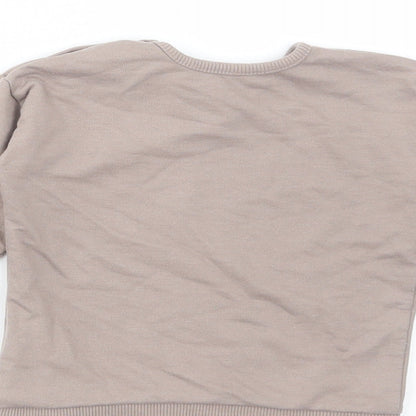 George Girls Brown Cotton Basic T-Shirt Size 6-9 Months Round Neck Pullover - Baby Sister