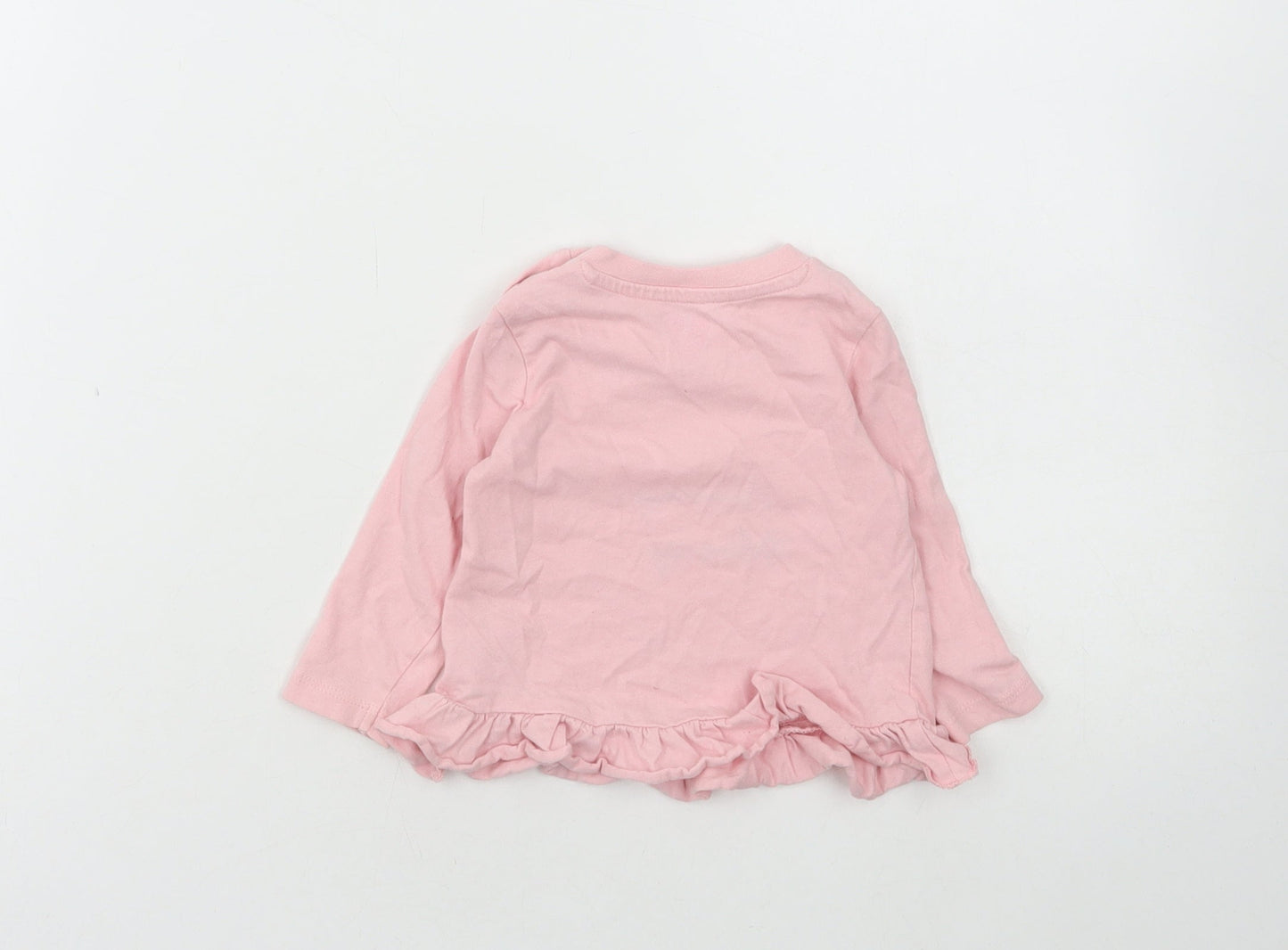 Very Girls Pink Floral Cotton Basic T-Shirt Size 3-6 Months Round Neck Snap - I Love Mummy