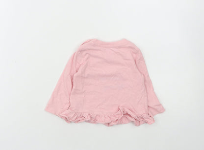 Very Girls Pink Floral Cotton Basic T-Shirt Size 3-6 Months Round Neck Snap - I Love Mummy