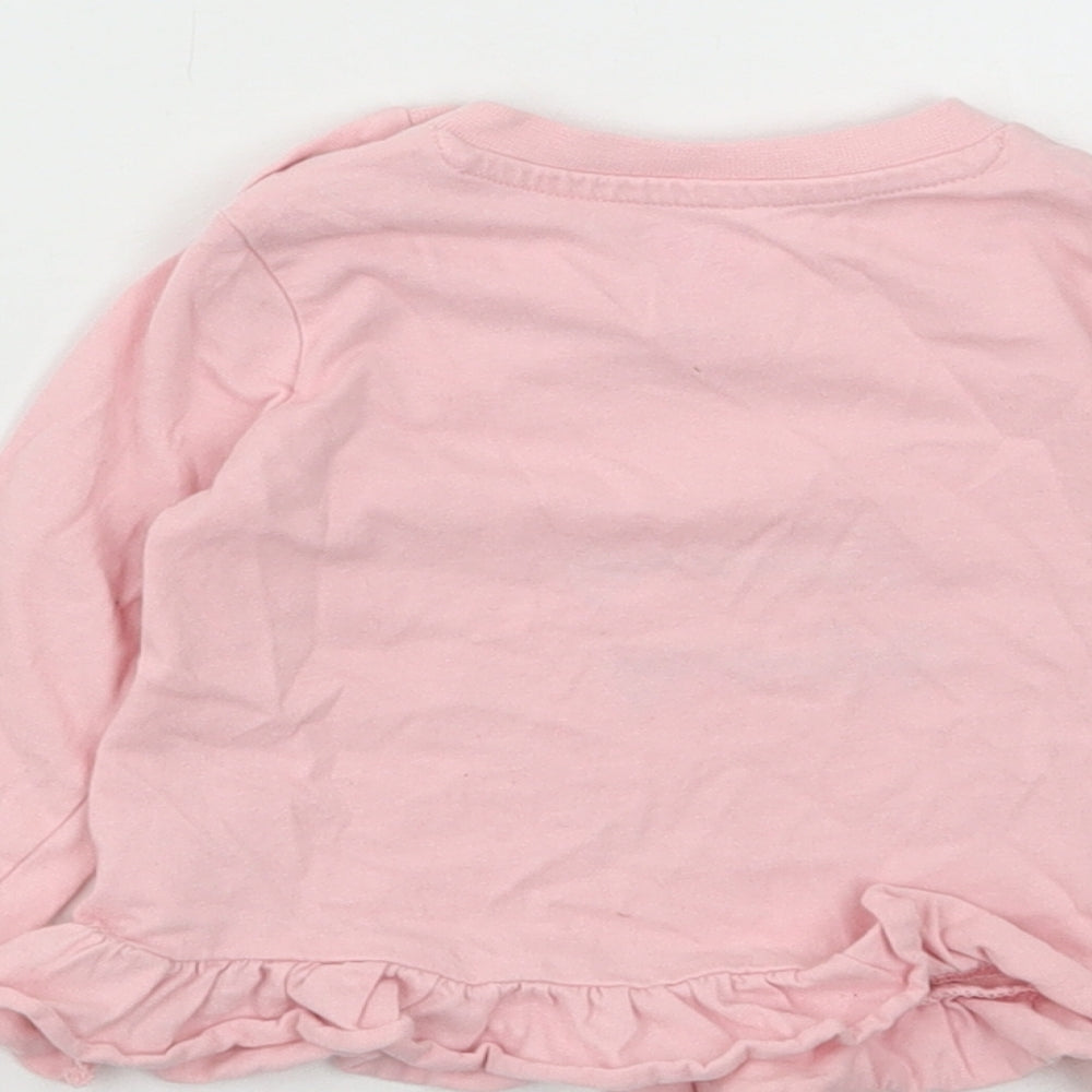 Very Girls Pink Floral Cotton Basic T-Shirt Size 3-6 Months Round Neck Snap - I Love Mummy