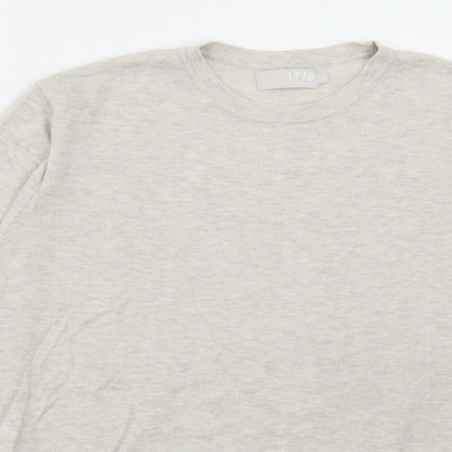 Debenhams Mens Beige Round Neck Viscose Pullover Jumper Size M