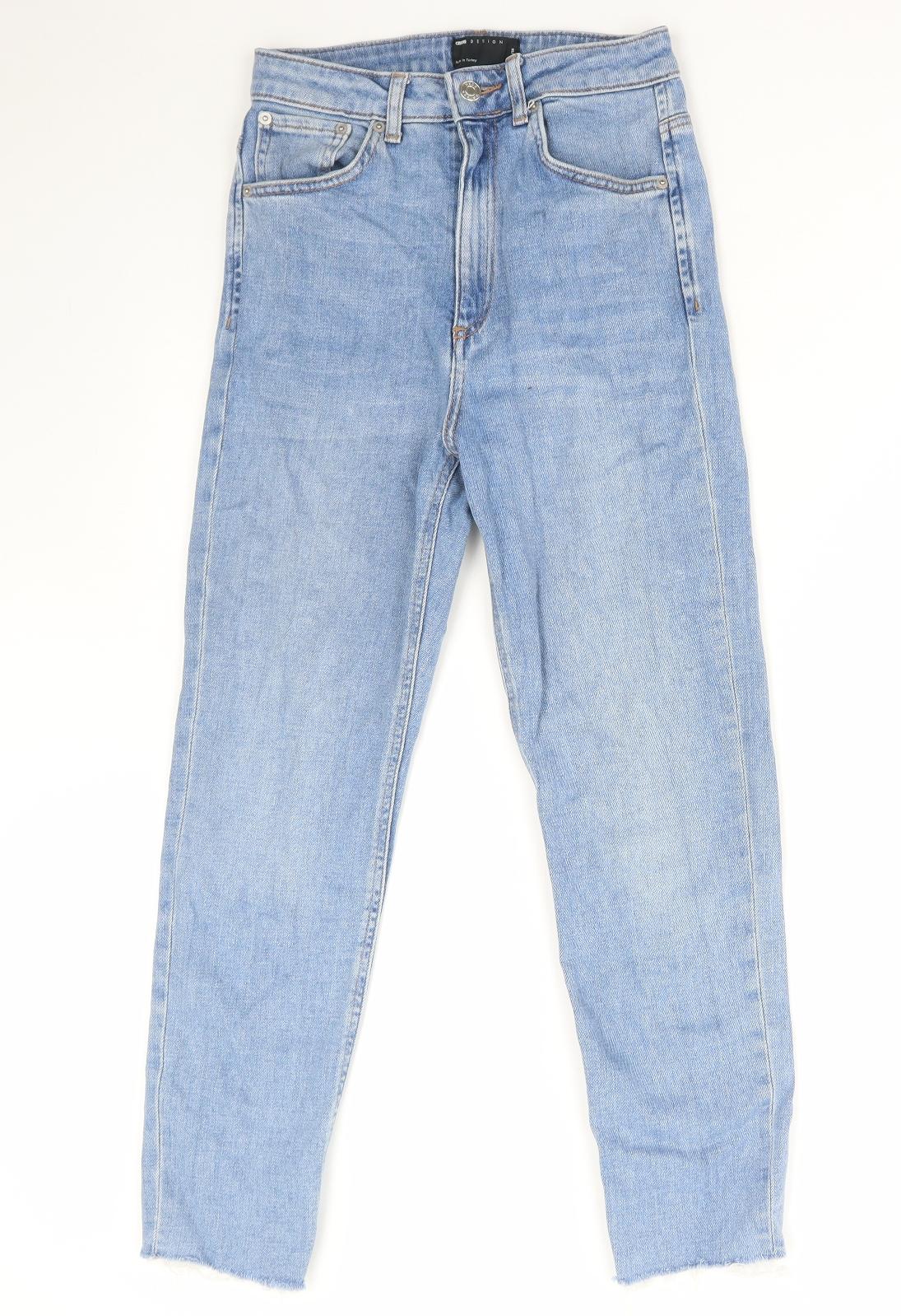 ASOS Womens Blue Cotton Straight Jeans Size 28 in L26 in Regular Zip