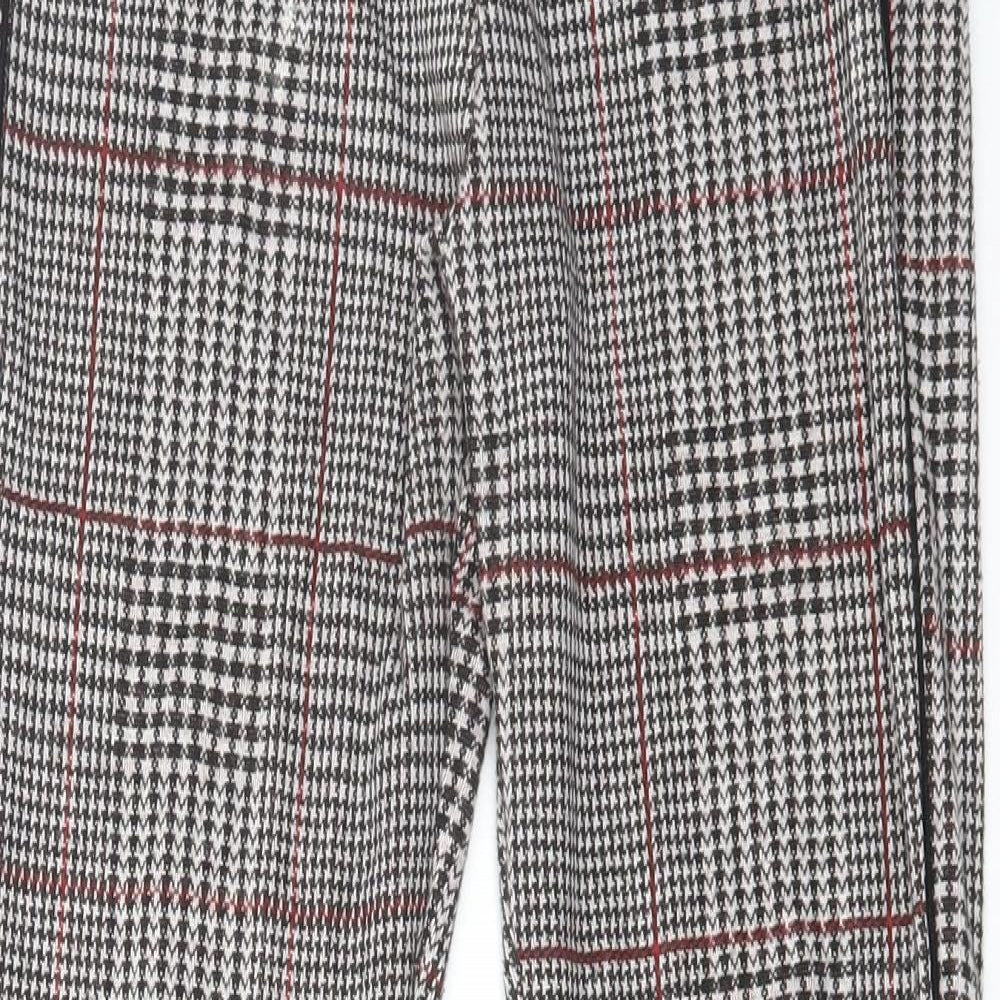 Topshop Womens Multicoloured Plaid Polyester Trousers Size 10 L29 in Regular Zip