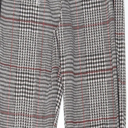 Topshop Womens Multicoloured Plaid Polyester Trousers Size 10 L29 in Regular Zip