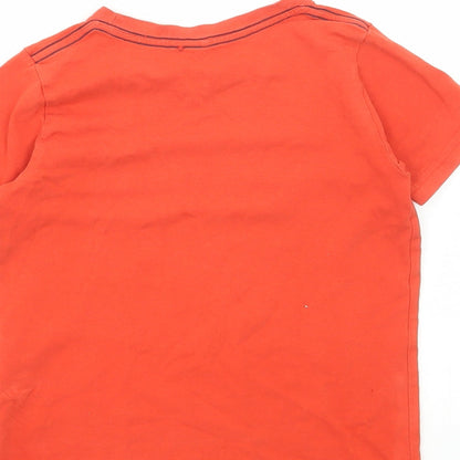 name it Boys Red Cotton Basic T-Shirt Size 4-5 Years Round Neck Pullover - Baseball