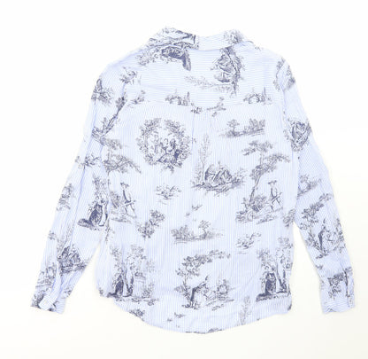 Womens UK Size 8 Oasis Blue Basic Blouse