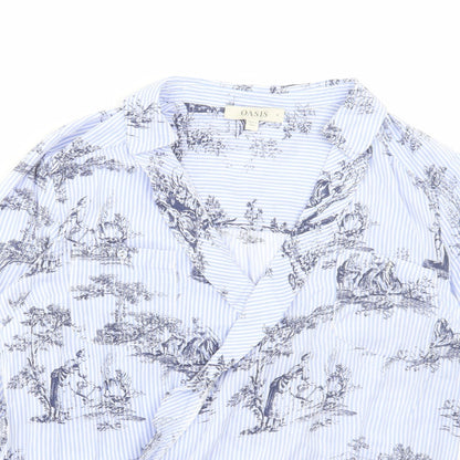 Womens UK Size 8 Oasis Blue Basic Blouse