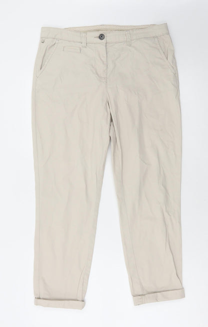 Womens UK Size 10 Maine Regular Fit  Beige Trousers