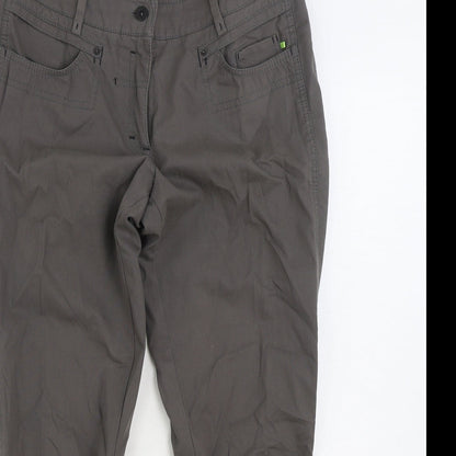 Marccain Sports Mens Grey Cotton Cropped Trousers Size 34 in L25 in Regular Zip