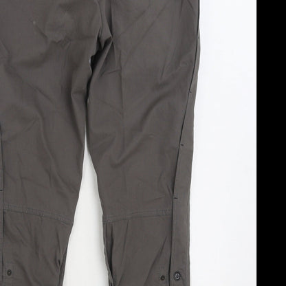 Marccain Sports Mens Grey Cotton Cropped Trousers Size 34 in L25 in Regular Zip