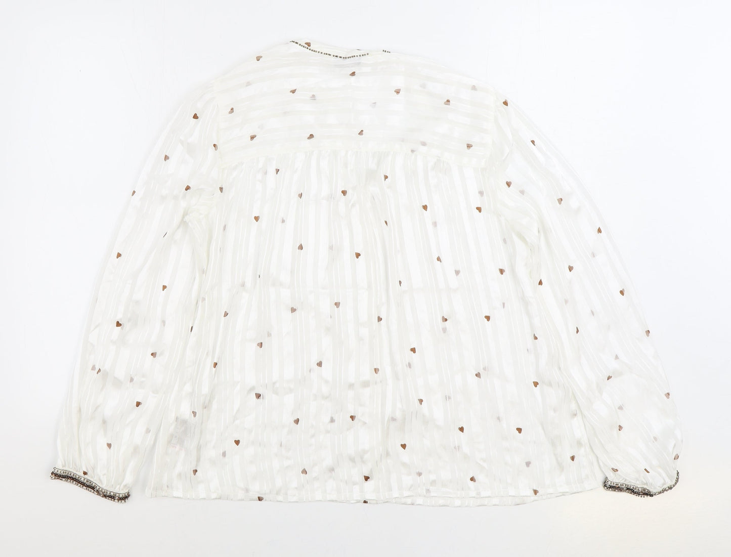 Womens UK Size 12 NEXT White Basic Button-Up