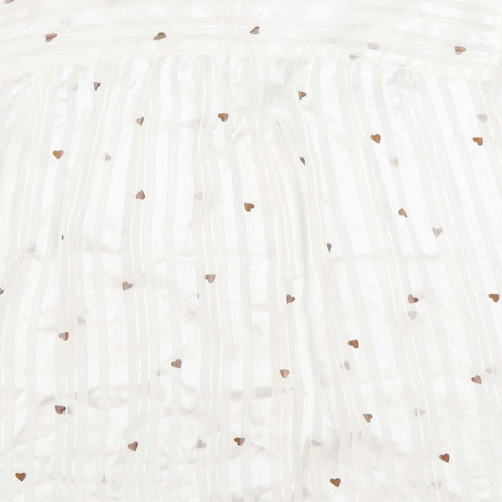 Womens UK Size 12 NEXT White Basic Button-Up