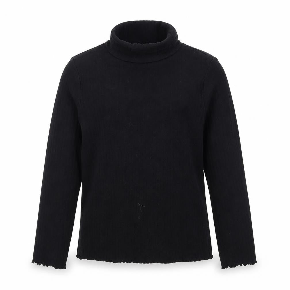 Marks and Spencer Girls Black Roll Neck Cotton Pullover Jumper Size 11-12 Years Pullover