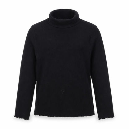 Marks and Spencer Girls Black Roll Neck Cotton Pullover Jumper Size 11-12 Years Pullover