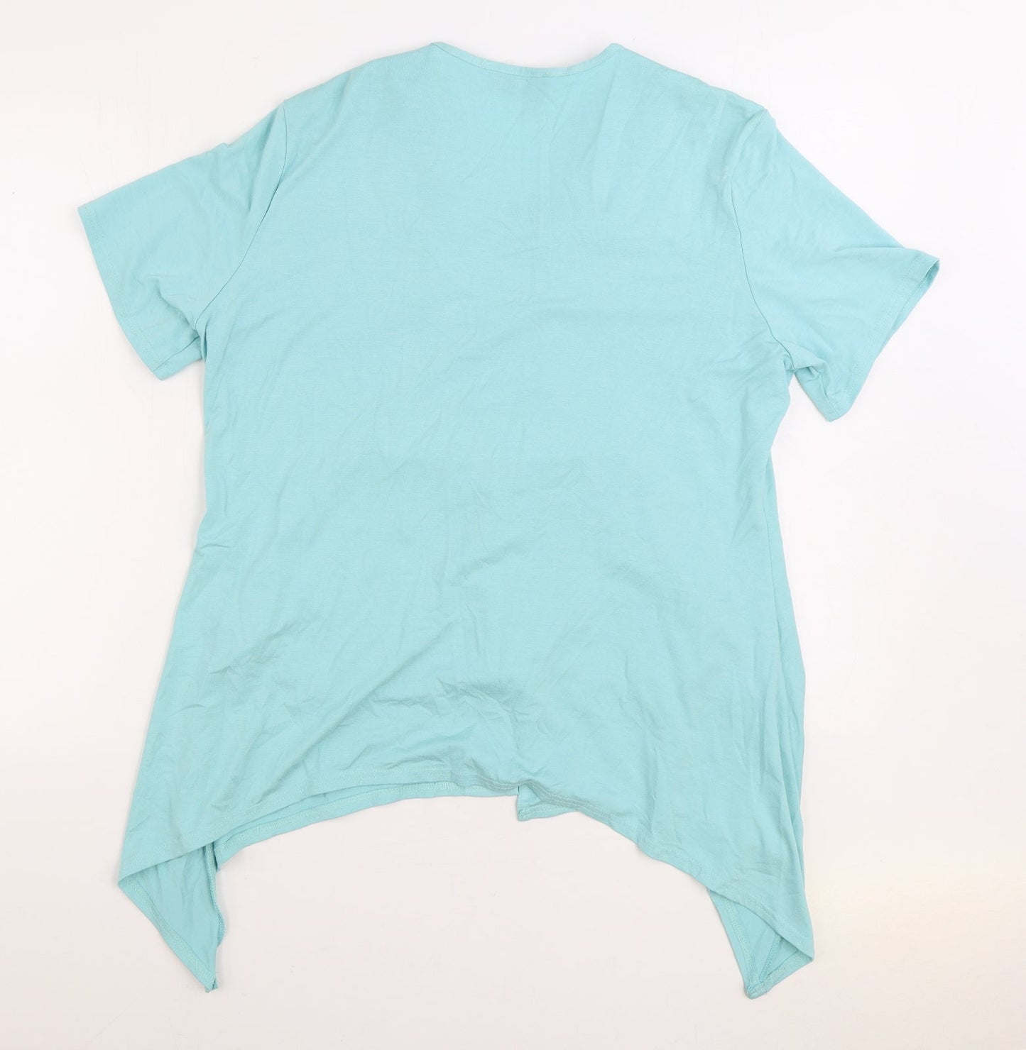 Womens UK Size XL BASSINI Blue Basic Blouse