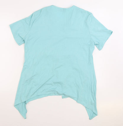 Womens UK Size XL BASSINI Blue Basic Blouse