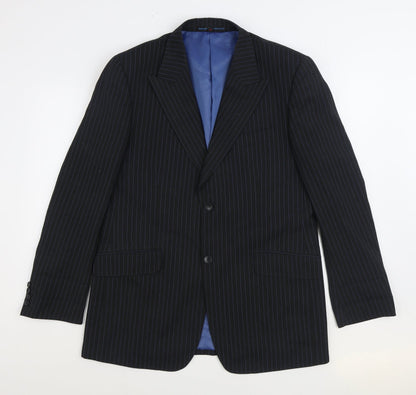 Countered Mens Black Striped Polyester Jacket Suit Jacket Size 40