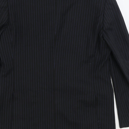 Countered Mens Black Striped Polyester Jacket Suit Jacket Size 40