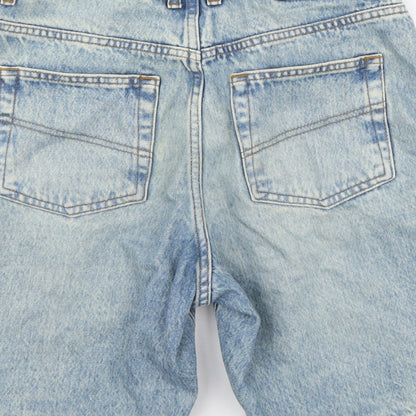 COLLUSION Womens Blue Cotton Bermuda Shorts Size 8 L8 in Regular Button