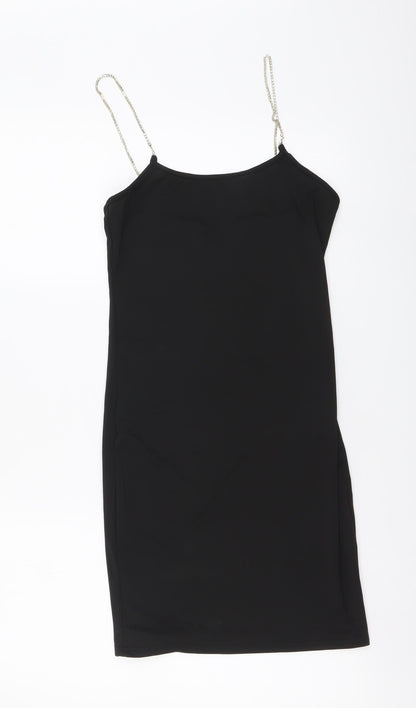 SheIn Womens Black Polyester Bodycon Size S Round Neck Pullover