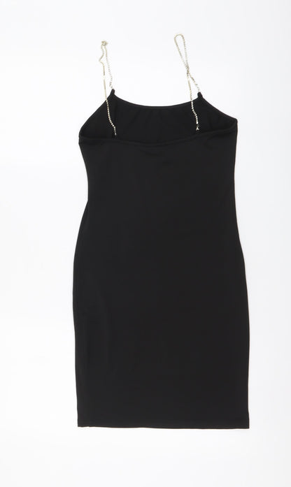 SheIn Womens Black Polyester Bodycon Size S Round Neck Pullover