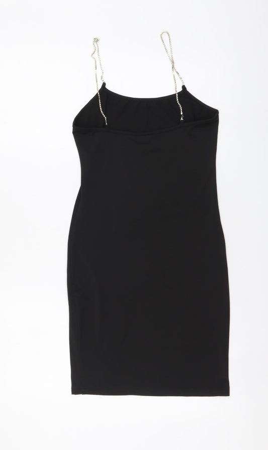 SheIn Womens Black Polyester Bodycon Size S Round Neck Pullover