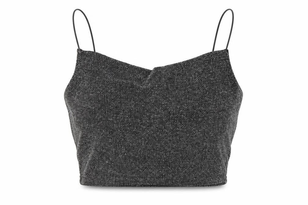 Womens UK Size S H&M Silver Cropped Tank