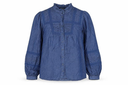 Womens UK Size S Monsoon Blue Basic Button-Up
