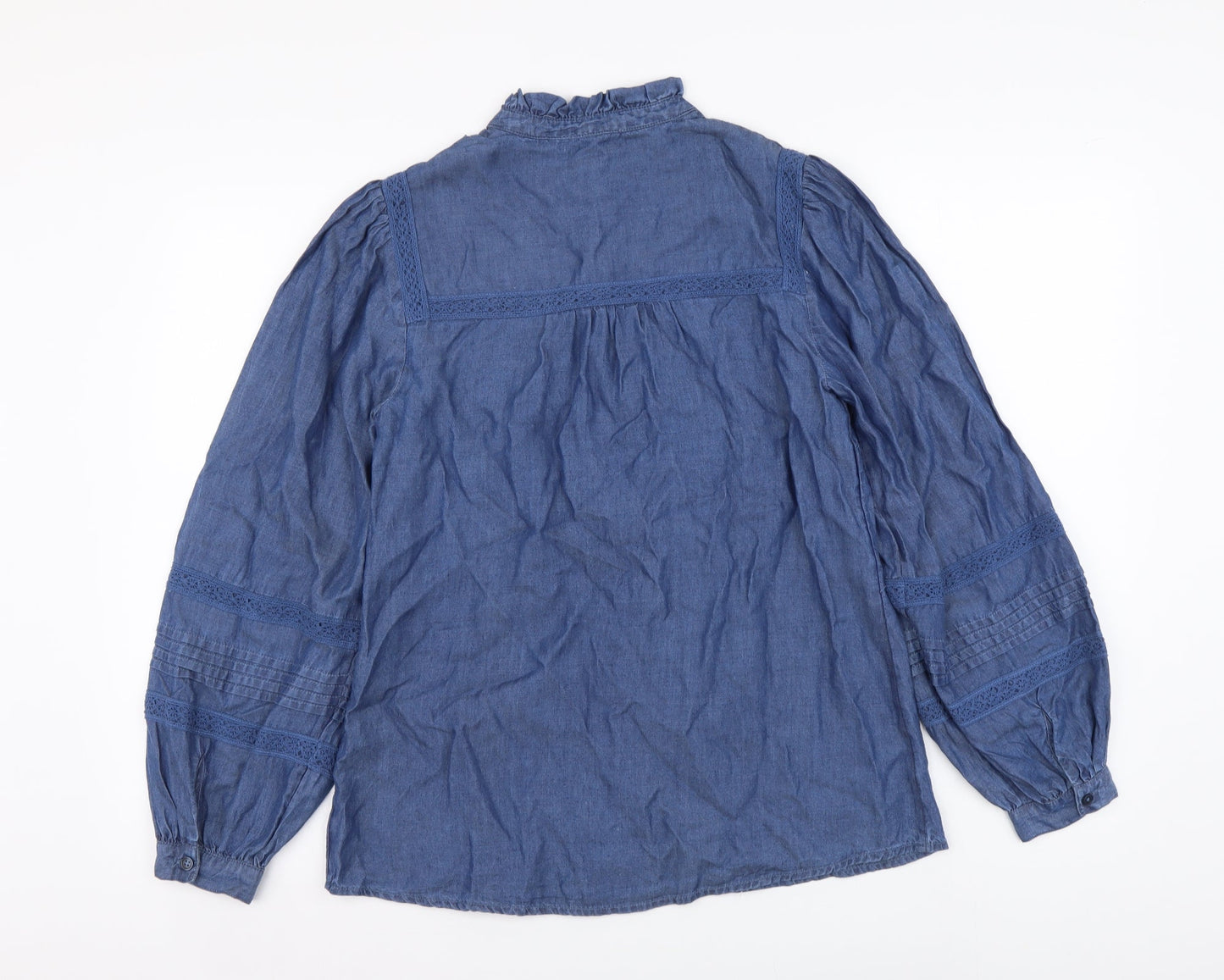 Womens UK Size S Monsoon Blue Basic Button-Up