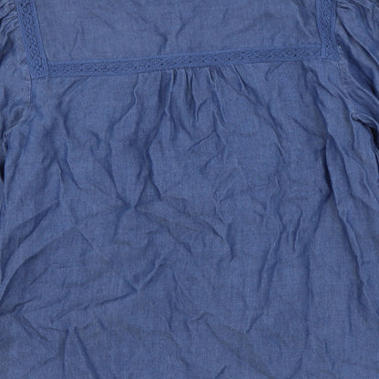 Womens UK Size S Monsoon Blue Basic Button-Up