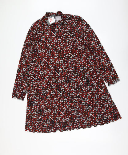 Primark Womens Multicoloured Geometric Polyester A-Line Size 6 High Neck Pullover