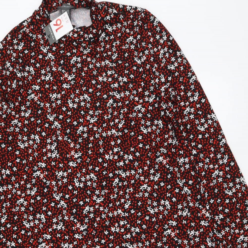 Primark Womens Multicoloured Geometric Polyester A-Line Size 6 High Neck Pullover