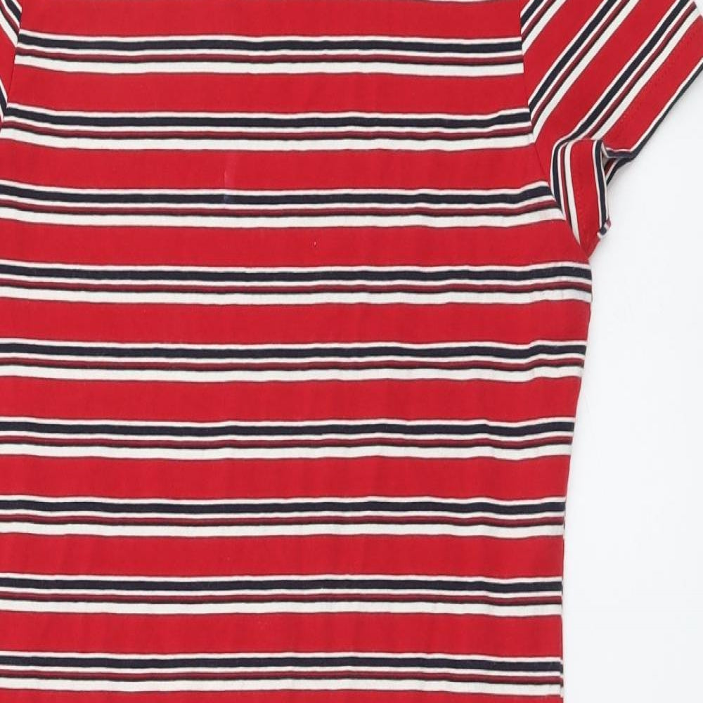 Atmosphere Womens Red Striped Polyester Bodycon Size 12 Round Neck Pullover