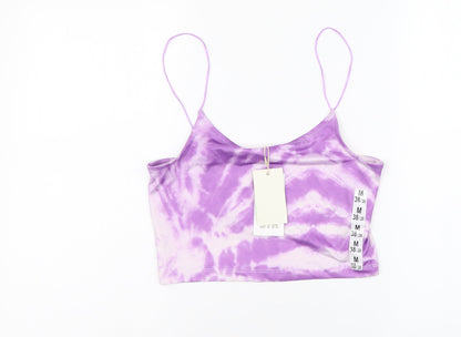 Womens UK Size M STR Purple Cropped Tank