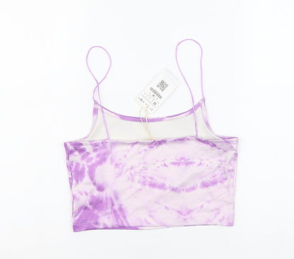 Womens UK Size M STR Purple Cropped Tank