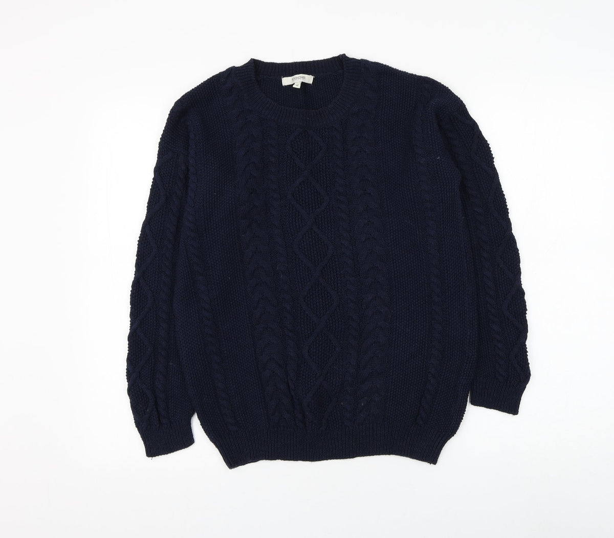 Code Collection Mens Blue Round Neck Polyester Pullover Jumper Size M