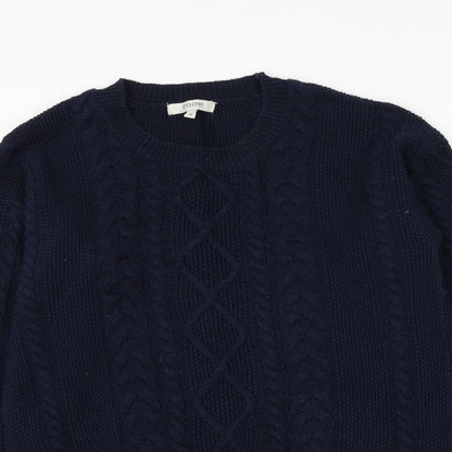 Code Collection Mens Blue Round Neck Polyester Pullover Jumper Size M