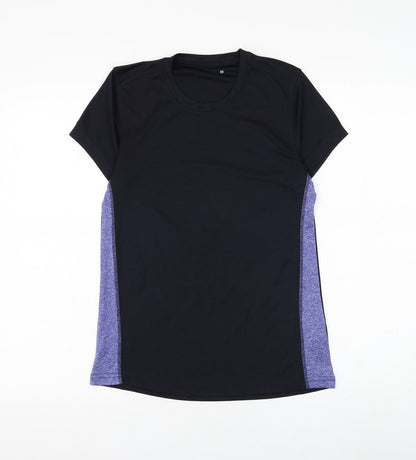 Preworn Womens Black Polyester Basic T-Shirt Size XS Round Neck Pullover