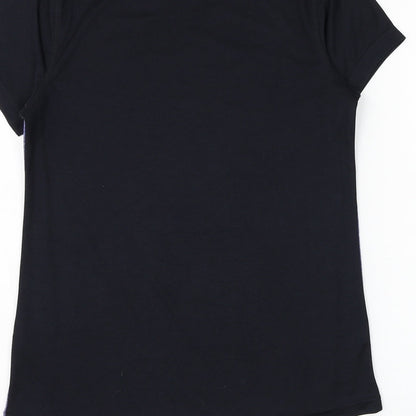 Preworn Womens Black Polyester Basic T-Shirt Size XS Round Neck Pullover