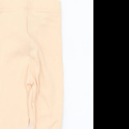 Marks and Spencer Girls Orange Cotton Jogger Trousers Size 2-3 Years Regular Pullover