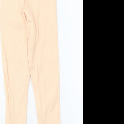 Marks and Spencer Girls Orange Cotton Jogger Trousers Size 2-3 Years Regular Pullover