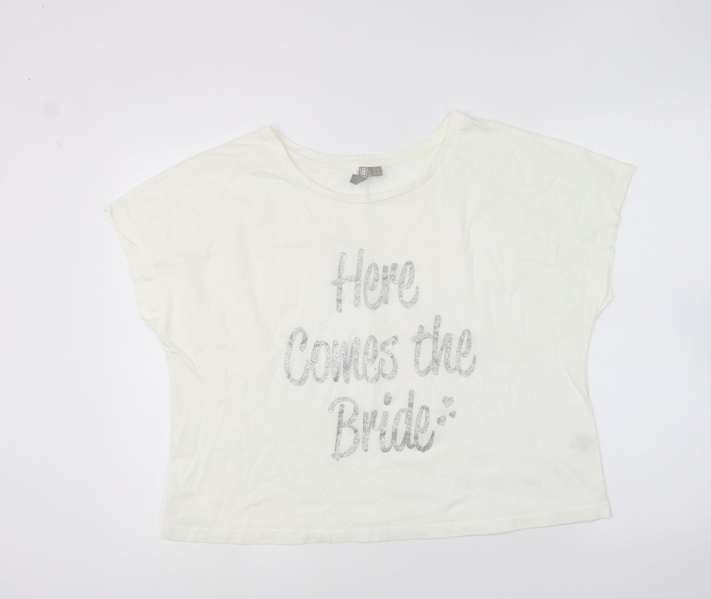 Womens UK Size M ASOS Ivory Basic T-Shirt
