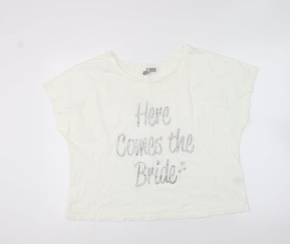 Womens UK Size M ASOS Ivory Basic T-Shirt